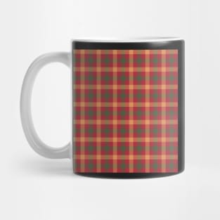 Classic Gingham in red, mustard gold and pine green Mug